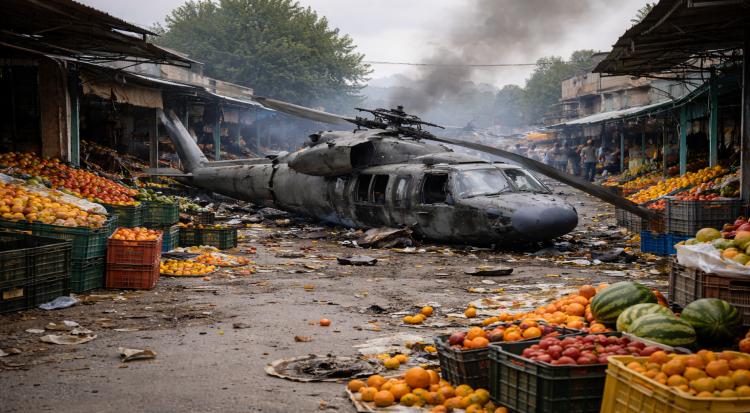 Four Dead After Iranian Army Helicopter Crashes into Fruit Market