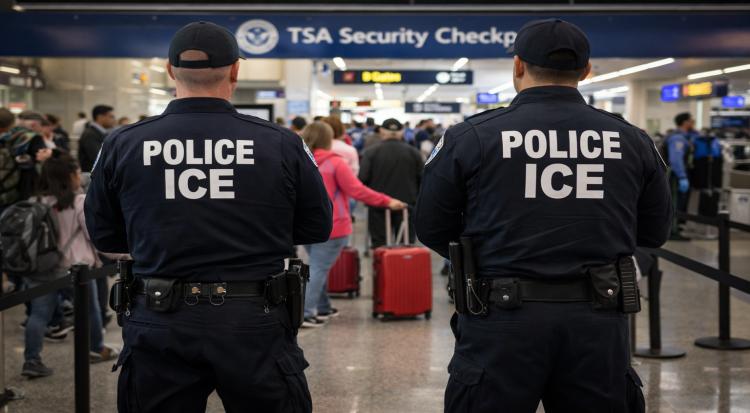 ICE Agents Deployed to U.S. Airports as Shutdown Worsens Security Delays