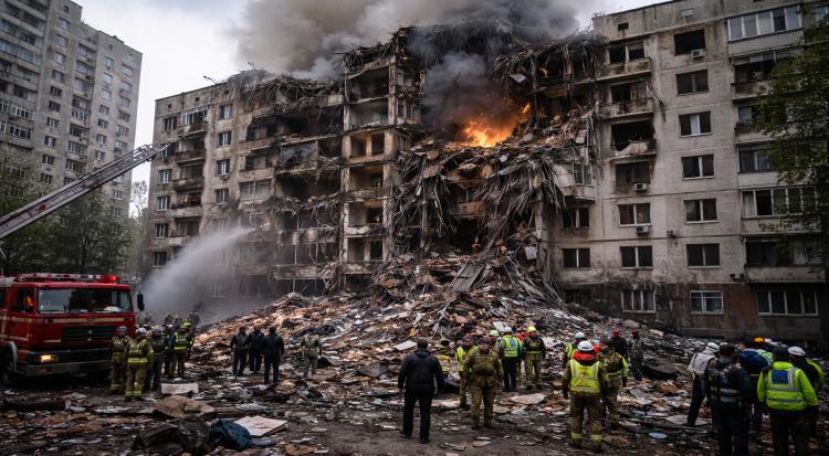 Russian drone and missile strikes on Ukraine kill 12, dozens injured