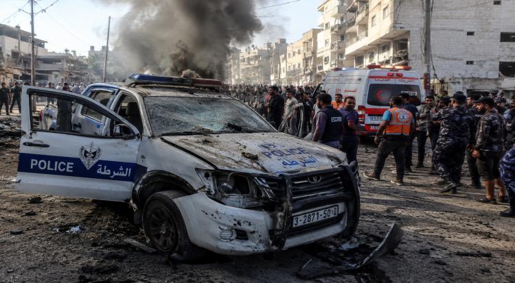 Israeli Strike in Gaza Kills Five Police Officers and 13-Year-Old Boy