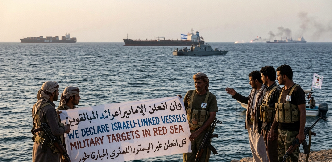 Houthis Declare Israeli-Linked Vessels Military Targets in Red Sea