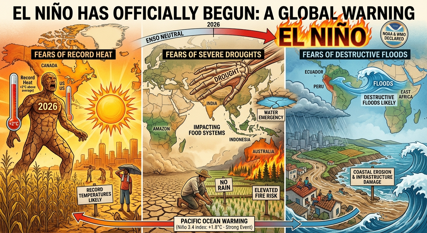 El Niño Officially Declared as Experts Warn of Severe Global Weather Impacts