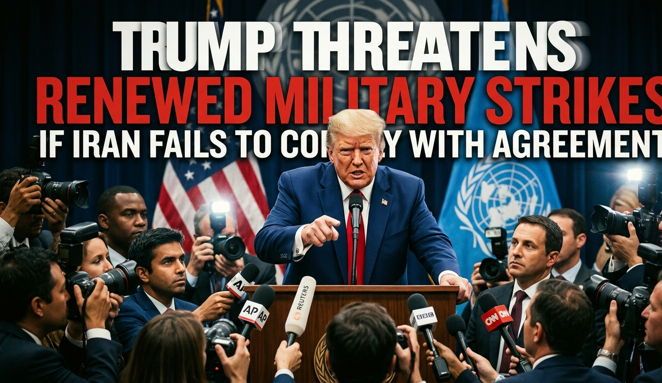 Trump Threatens Renewed Military Strikes if Iran Fails to Comply With Agreement