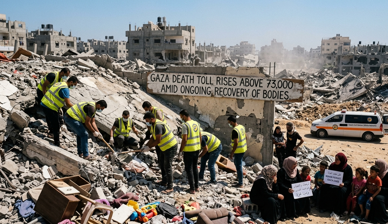 Gaza Death Toll Rises Above 73,000 Amid Ongoing Recovery of Bodies