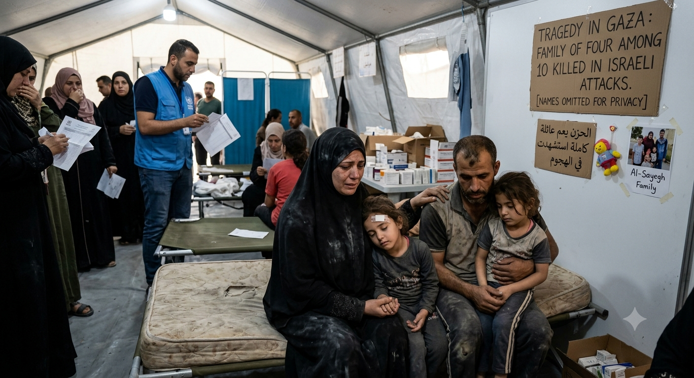 Parents and Two Daughters Among 10 Killed in Israeli Attacks on Gaza