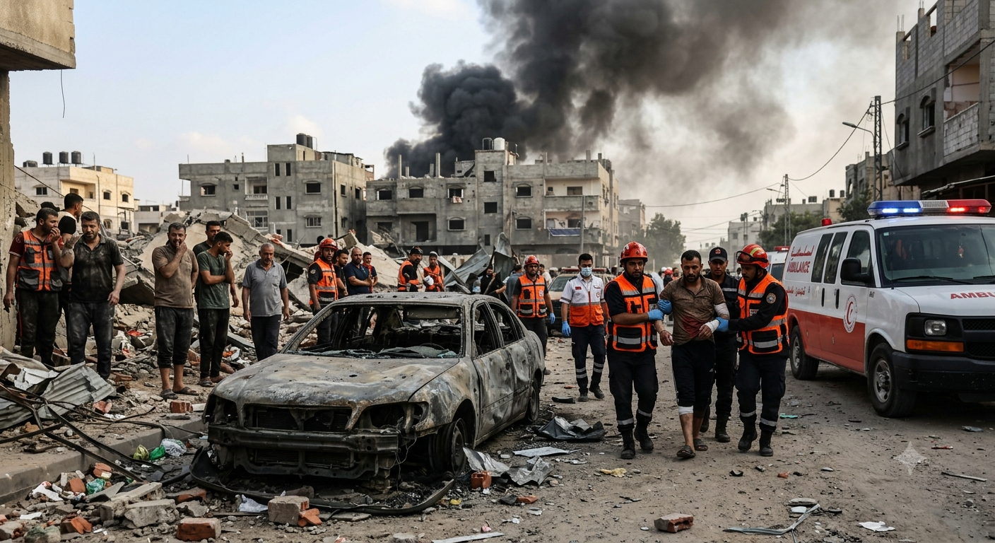 Five Palestinians, Including Three Police Officers, Killed in Israeli Strikes Across Gaza