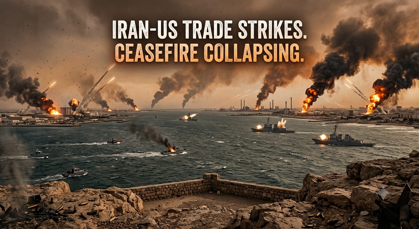 Iran and US Trade Strikes as Fragile Gulf Ceasefire Nears Collapse