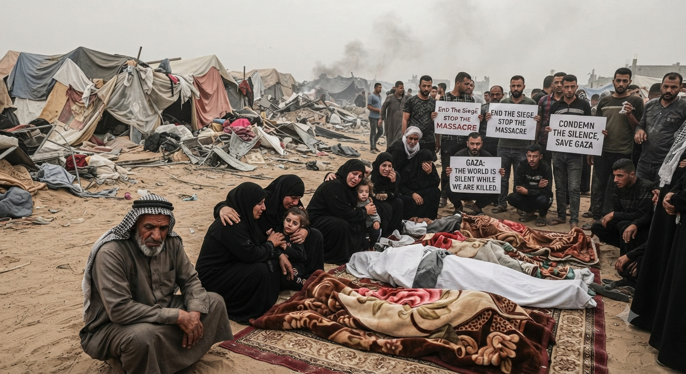 Hamas Condemns Global Silence After Deadly Strike on Displaced Families in Gaza