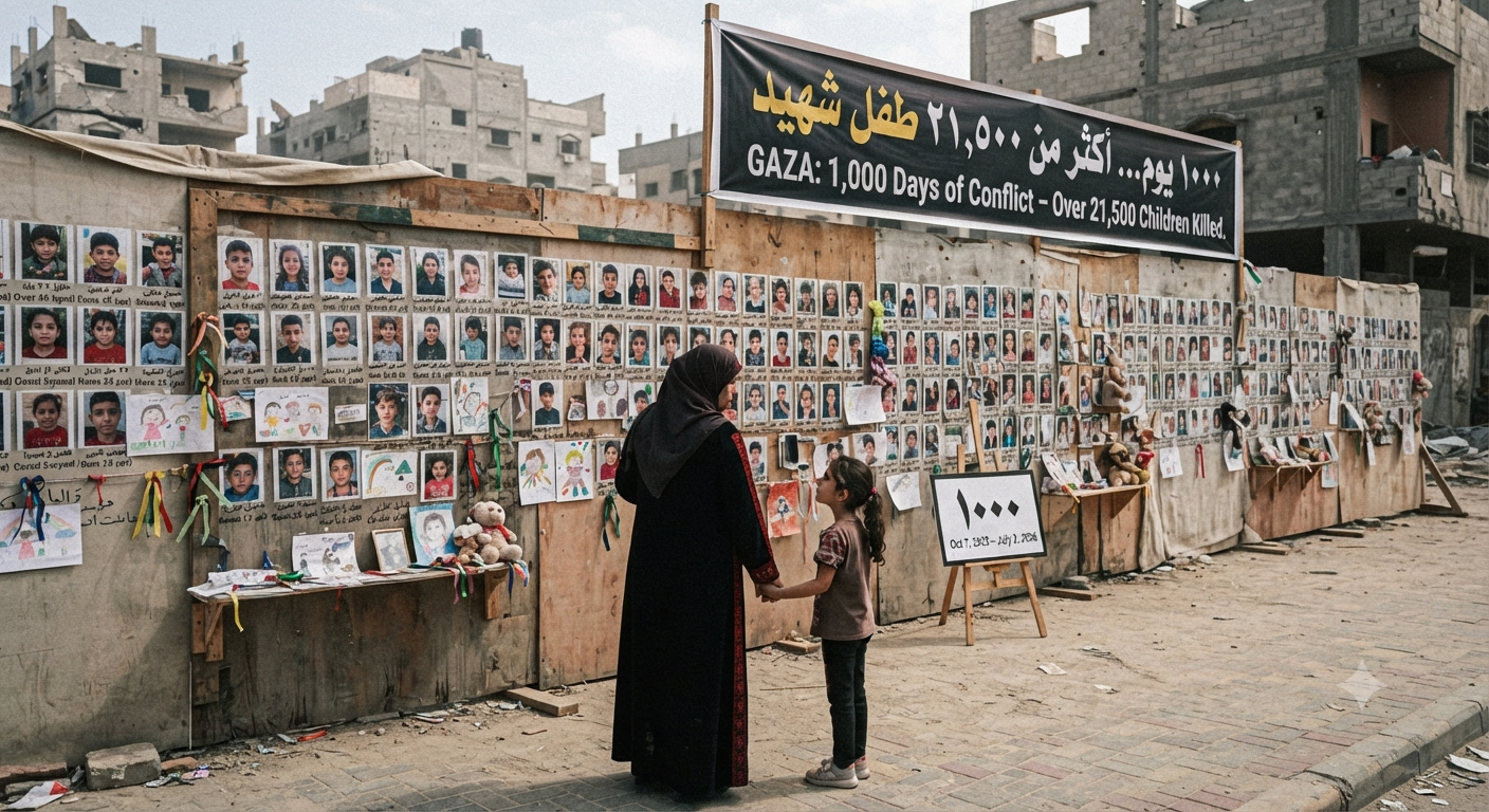 Gaza War Update: Over 21,500 Children Killed as Conflict Reaches 1,000 Days