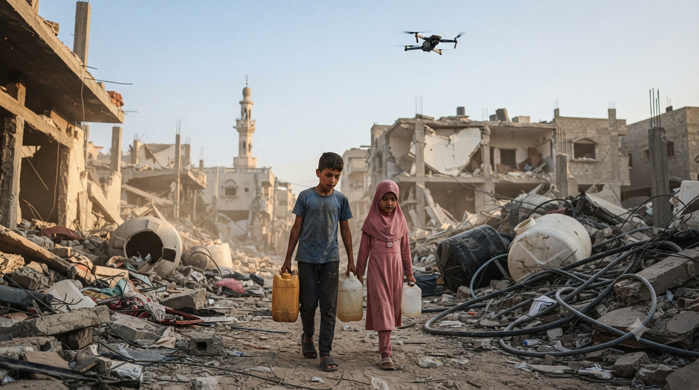 Palestinian Child Killed in Israeli Drone Strike While Collecting Water in Gaza