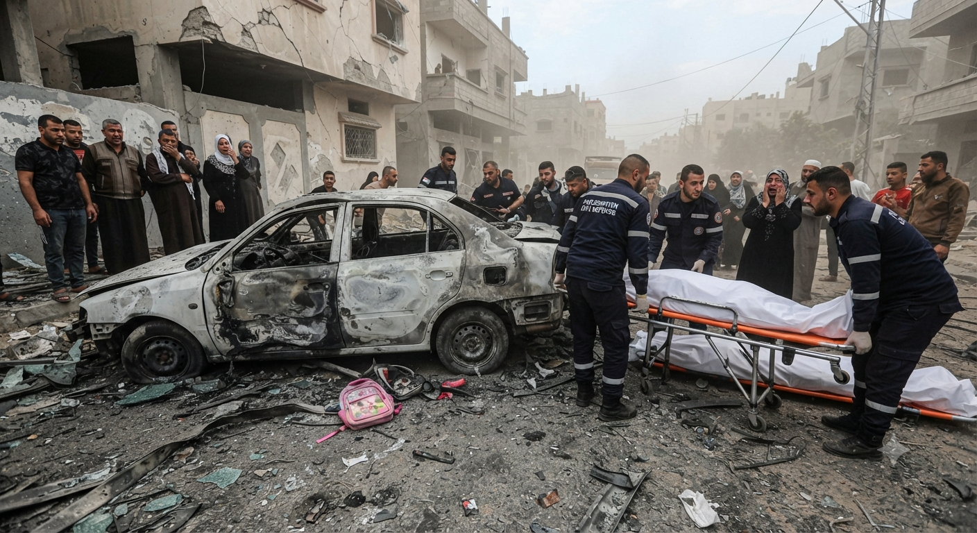 Palestinian Child Among Four Killed in Israeli Strike on Gaza Vehicle