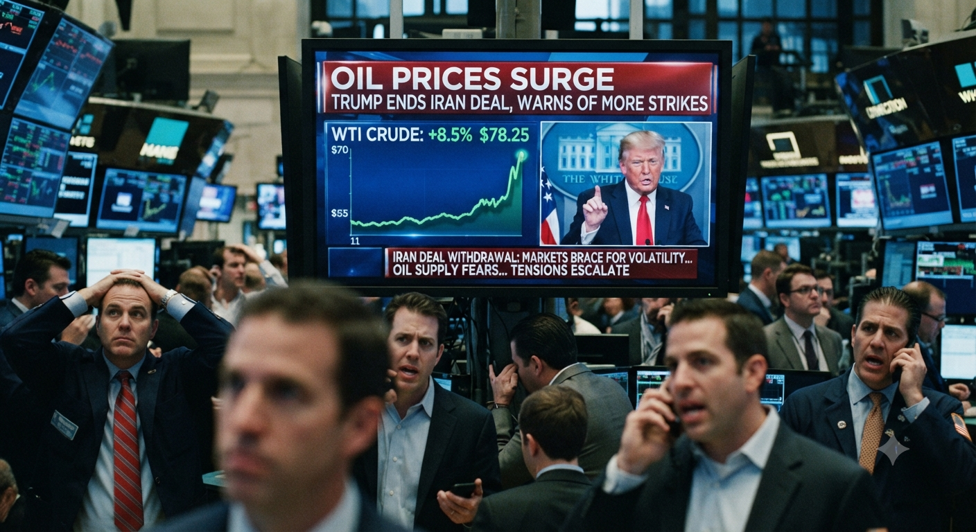 Oil Prices Surge as Trump Ends Iran Deal and Warns of More Strikes