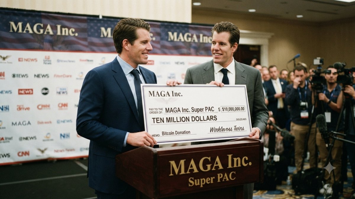 Winklevoss Twins Donate $10 Million After Selling Bitcoin to Trump Super PAC MAGA Inc.