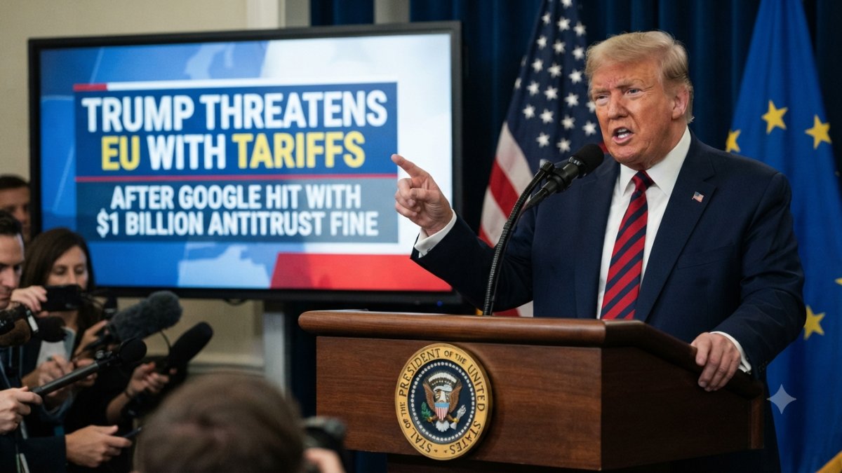 Trump Threatens EU With Tariffs After Google Hit With $1 Billion Antitrust Fine