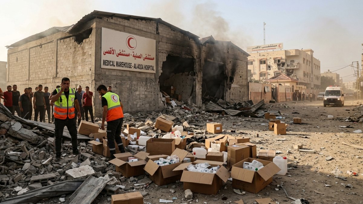 Israeli Strike Hits Medical Warehouses Near Al-Aqsa Hospital Amid Gaza Health Crisis