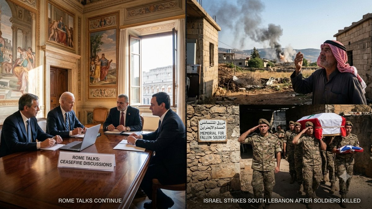 Israel Strikes South Lebanon After Soldiers Killed as Rome Talks Continue
