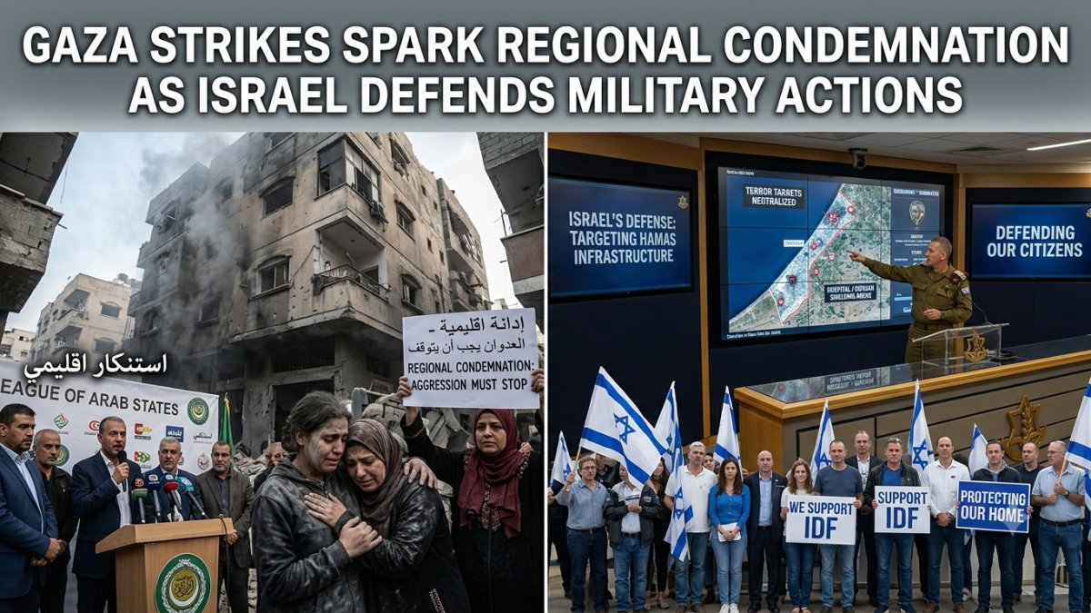 Gaza Strikes Spark Regional Condemnation as Israel Defends Military Actions