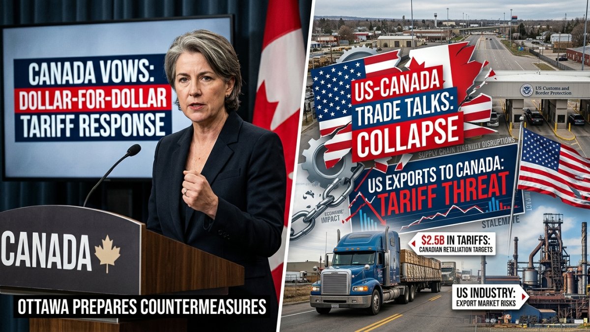 Canada Vows Dollar-for-Dollar Tariff Response After US Trade Talks Collapse