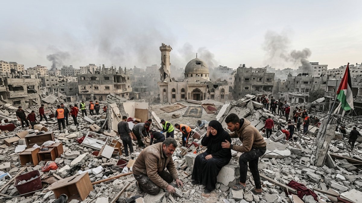 Gaza Media Office Reports 21,500 Children Killed and 1,244 Mosques Targeted