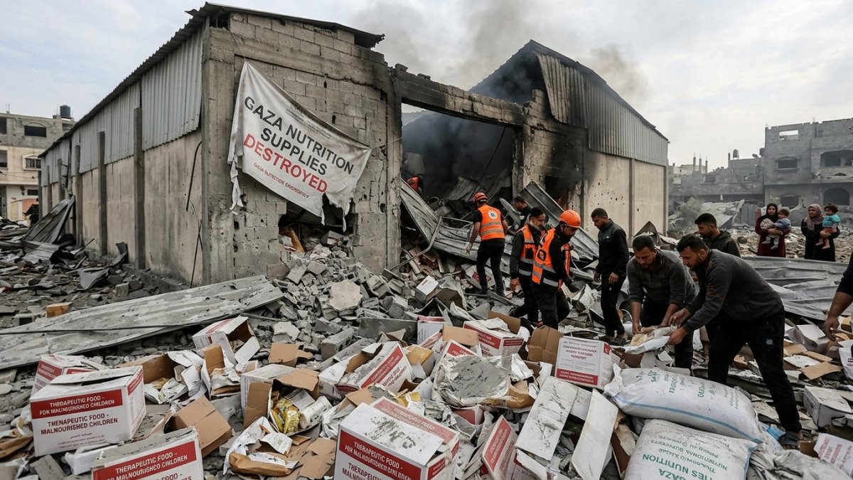 Israel Strike Destroys Gaza Nutrition Supplies for Malnourished Children and Pregnant Women