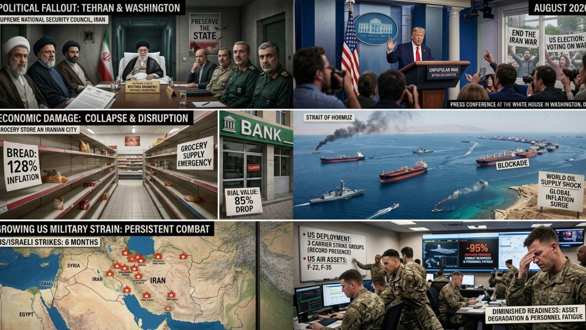 Iran War After Six Months Political Fallout Economic Damage and Growing US Military Strain