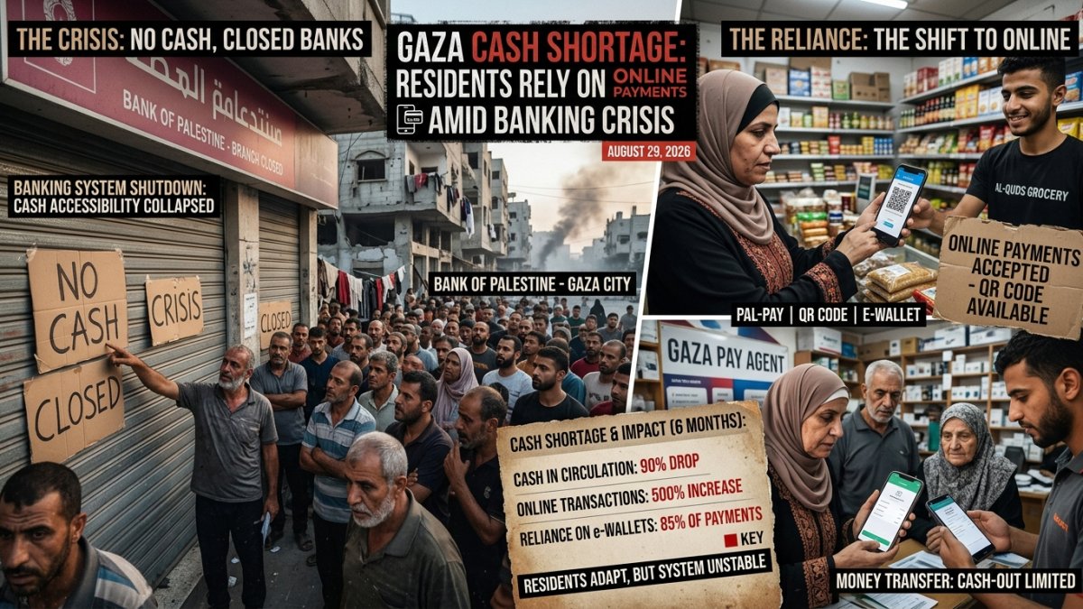 Gaza Cash Shortage Forces Residents to Rely on Online Payments Amid Banking Crisis