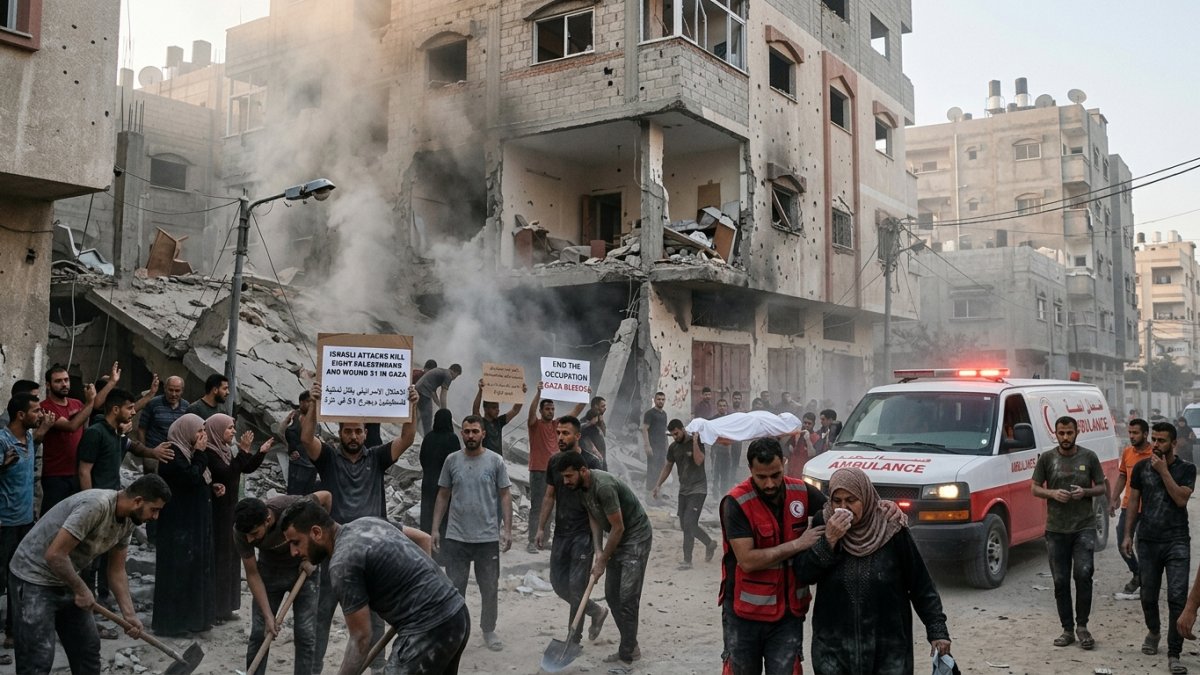 Israeli Attacks Kill Eight Palestinians and Wound 31 in Gaza