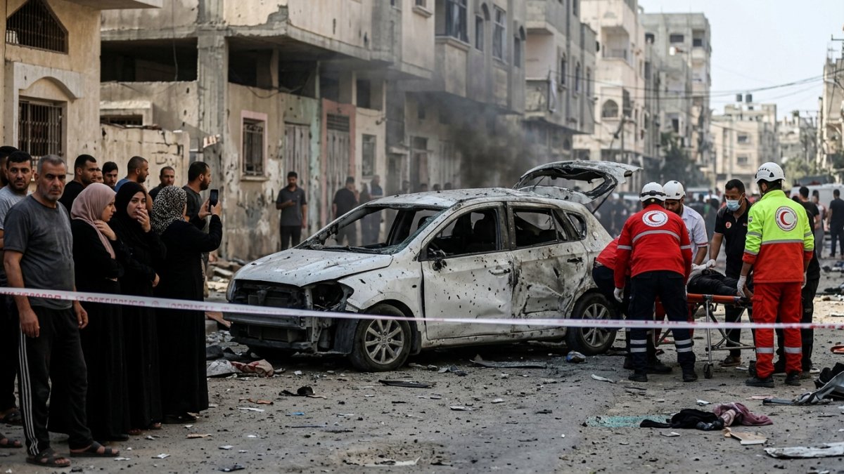 Israeli Drone Strike on Gaza Vehicle Kills 2 Palestinians, Injures 13