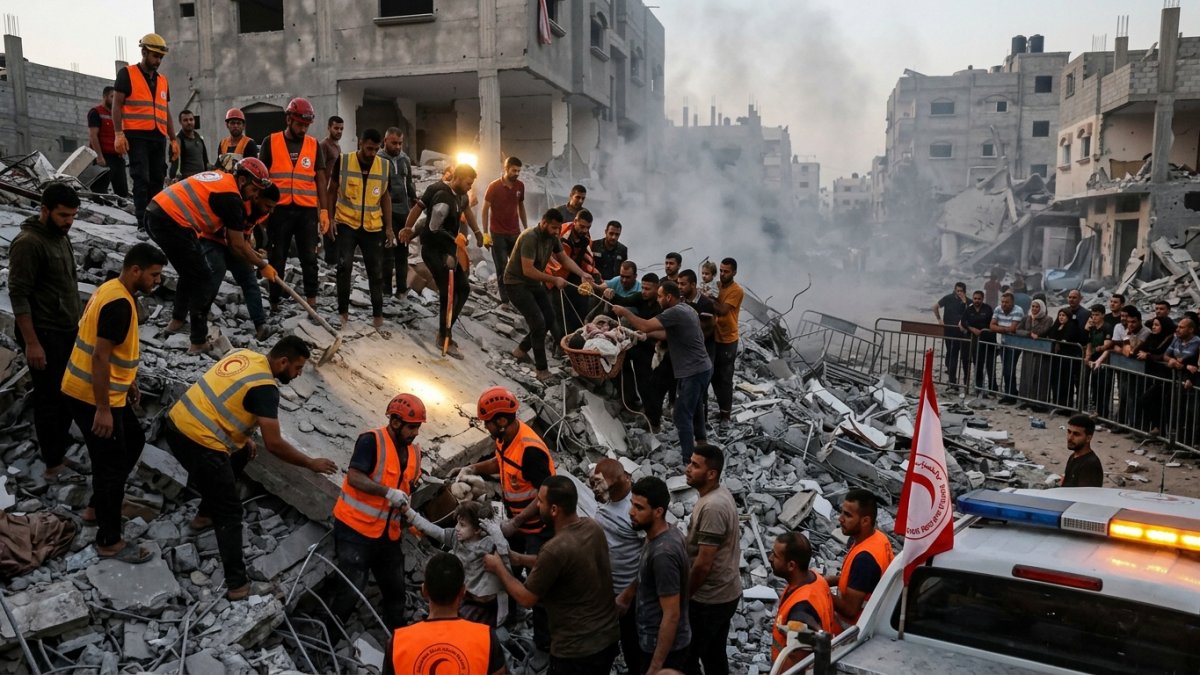 At Least 50 Children Among 100 Trapped Under Collapsed Gaza Building
