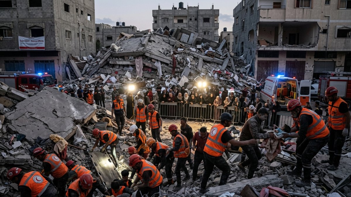 Gaza Apartment Building Collapse Kills 21 as 45 Are Rescued From Rubble