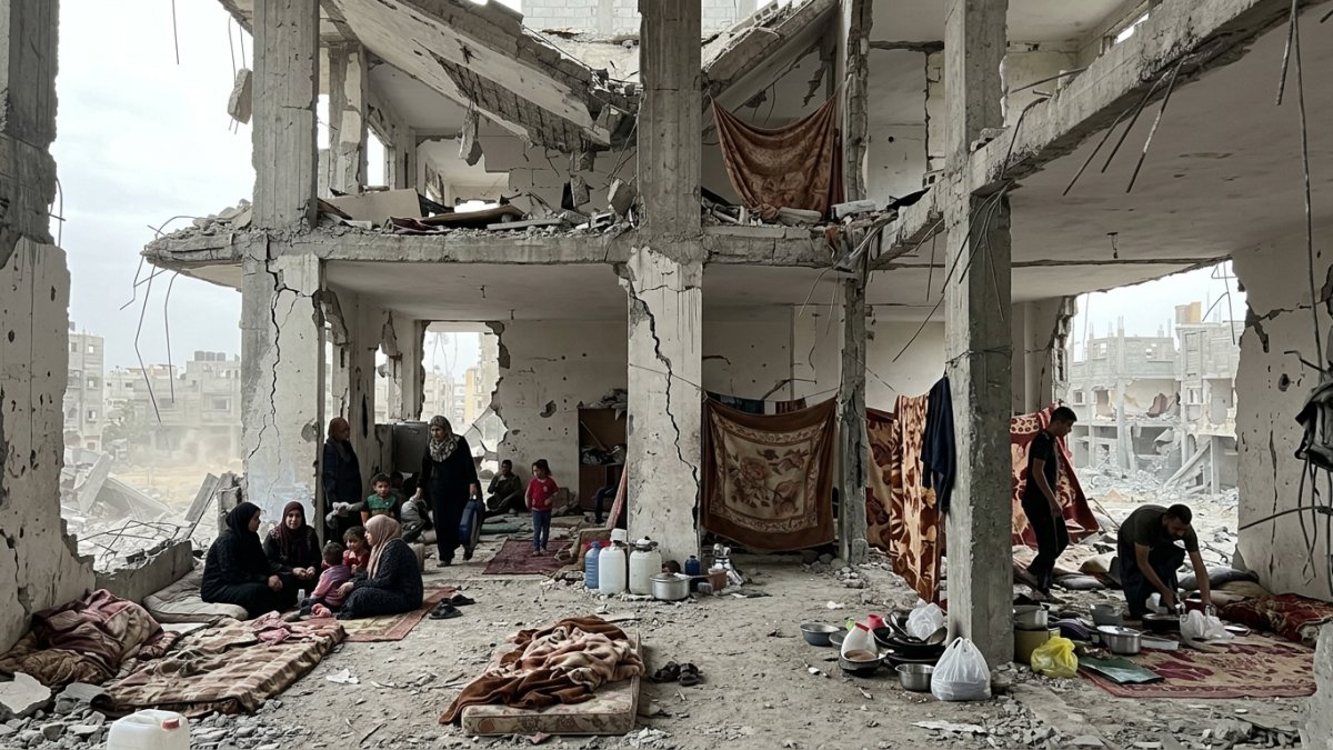 Gaza Families Forced to Shelter in Buildings at Risk of Collapse