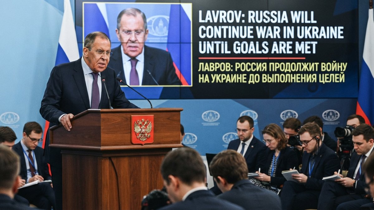 Lavrov Says Russia Will Continue Its War in Ukraine Until Its Goals Are Met