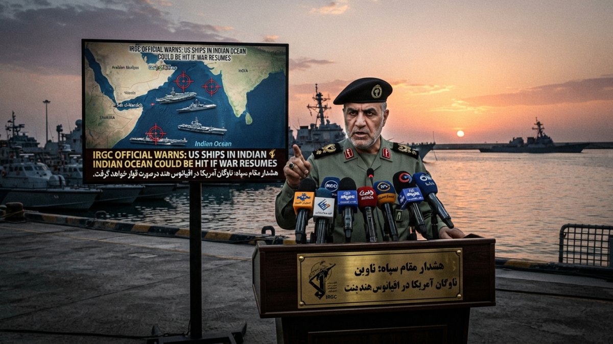 IRGC Official Warns US Ships in Indian Ocean Could Be Hit if War Resumes