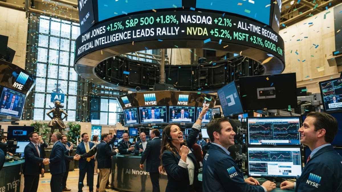 US Stocks Reach Records as Investors Back Artificial Intelligence