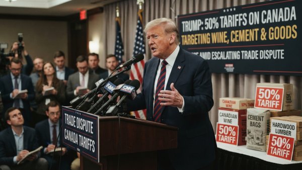 Trump’s 50% Canada Tariffs Target Wine, Cement and Other Goods Amid Trade Dispute