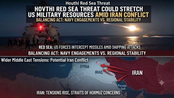Houthi Red Sea Threat Could Stretch US Military Resources Amid Iran Conflict
