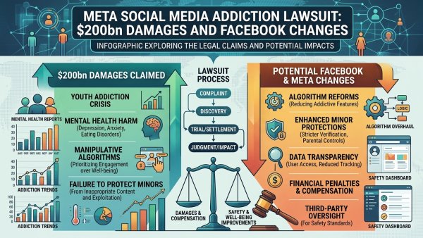 Meta Social Media Addiction Lawsuit: $200bn Damages and Facebook Changes