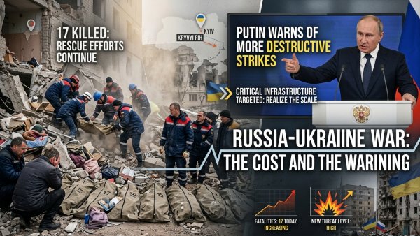 Russia Ukraine War: 17 Killed as Putin Warns of More Destructive Strikes
