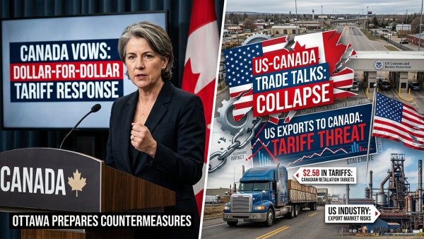 Canada Vows Dollar-for-Dollar Tariff Response After US Trade Talks Collapse