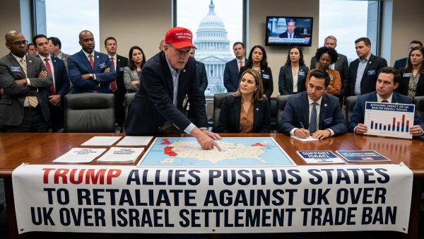 Trump Allies Push US States to Retaliate Against UK Over Israel Settlement Trade Ban