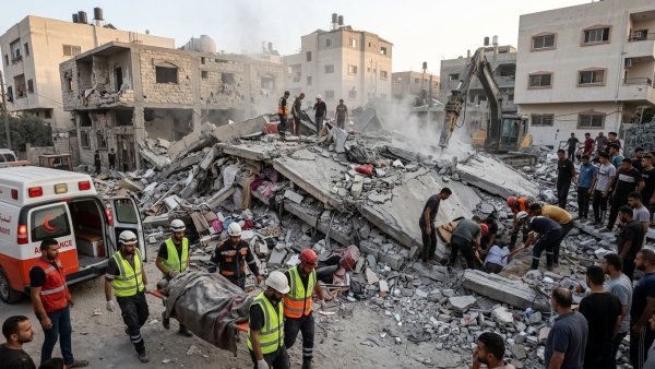 Gaza Building Collapse Kills 21, 45 Rescued From Rubble