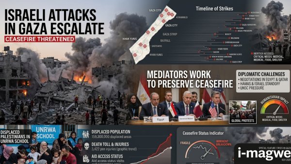 Israeli Attacks in Gaza Escalate as Mediators Work to Preserve Ceasefire