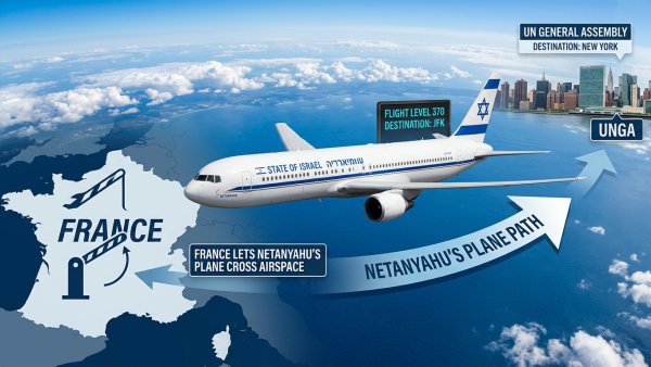 France Lets Netanyahu’s Plane Cross Airspace for UN General Assembly