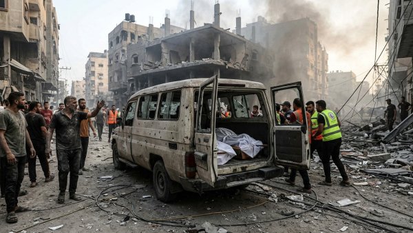 Gaza Vehicle Carrying Body for Burial Hit in Israeli Strike