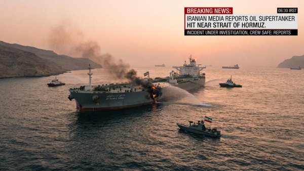 Iranian Media Report Oil Supertanker Hit Near Strait of Hormuz