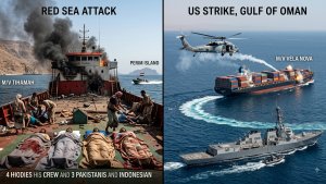 Houthi Red Sea Attack Kills Four Crew as US Strikes Ship in Gulf of Oman