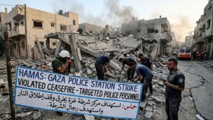 Hamas Says Gaza Police Station Strike Violated Ceasefire and Targeted Police Personnel