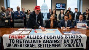 Trump Allies Push US States to Retaliate Against UK Over Israel Settlement Trade Ban