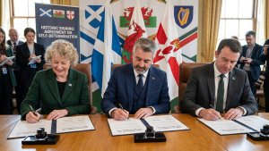 Scotland Wales Northern Ireland Leaders Sign Self-Determination Agreement