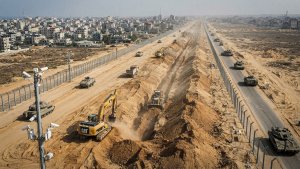 Israeli Army Builds Trench Barrier Along Gaza’s Yellow Line